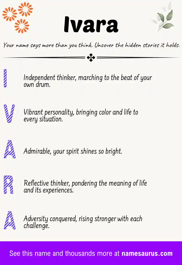 Acrostic poem about Ivara.