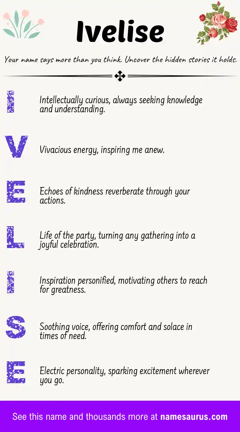 Acrostic poem about Ivelise.