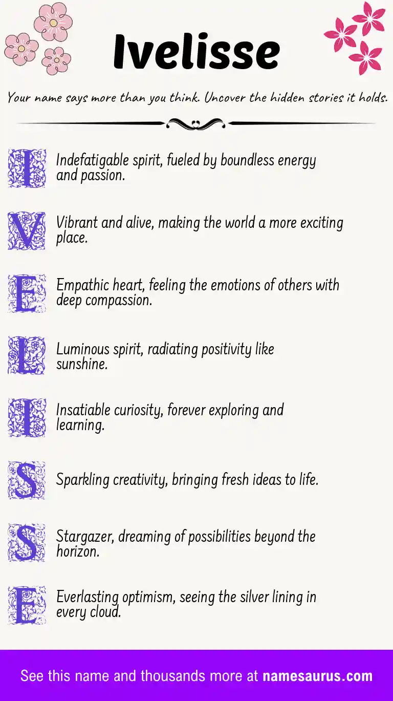 Acrostic poem about Ivelisse.