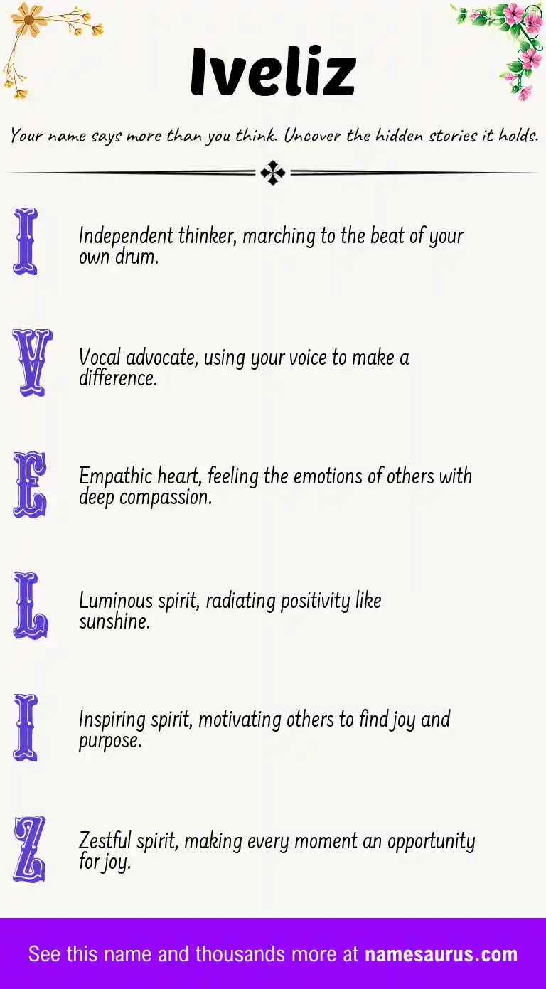 Acrostic poem about Iveliz.