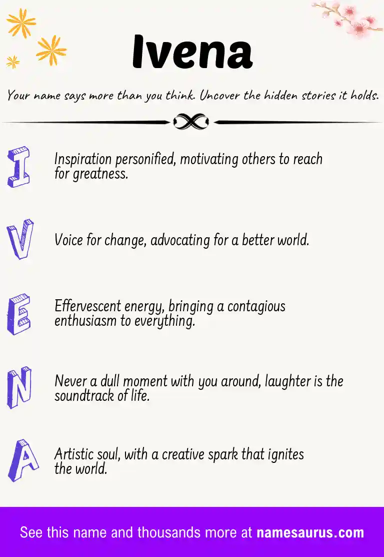 Acrostic poem about Ivena.