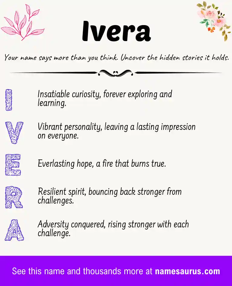 Acrostic poem about Ivera.