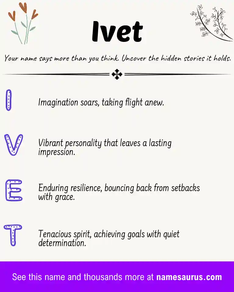 Acrostic poem about Ivet.