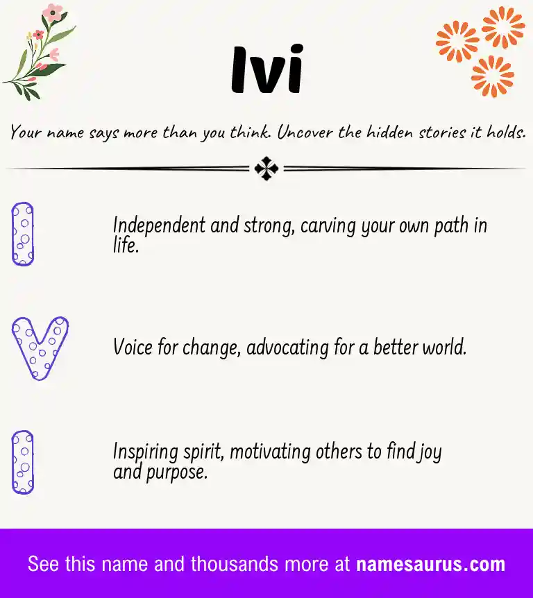 Acrostic poem about Ivi.