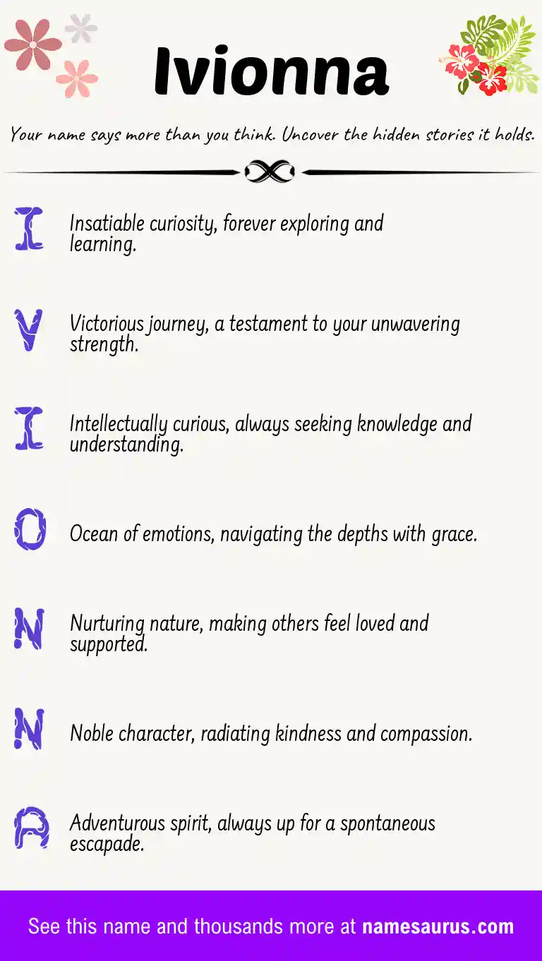 Acrostic poem about Ivionna.