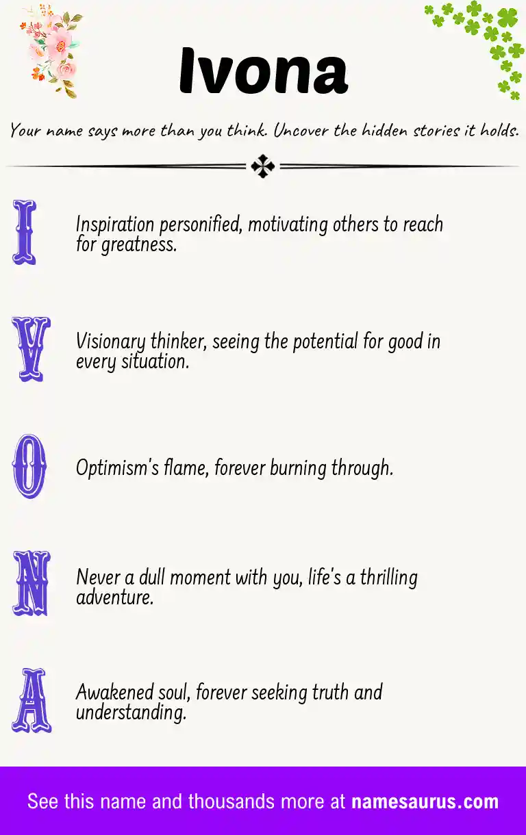 Acrostic poem about Ivona.