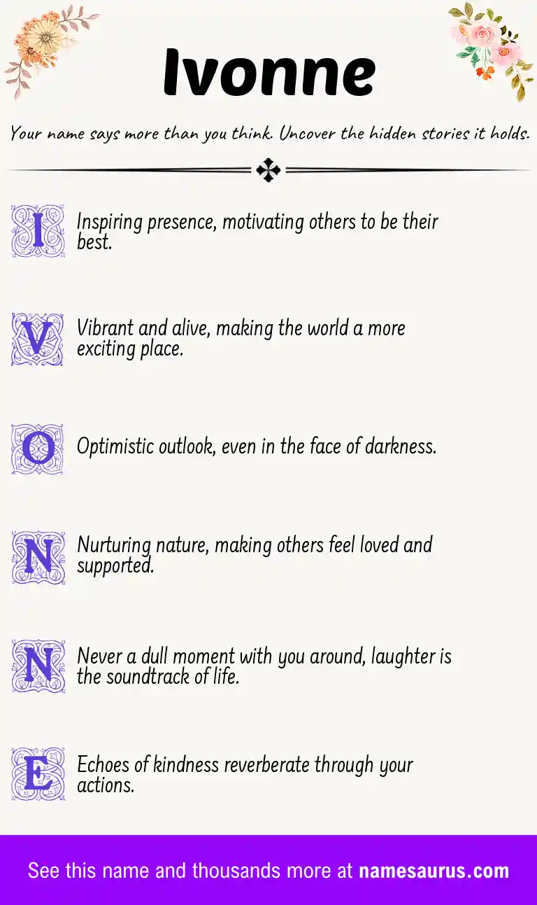 Acrostic poem about Ivonne.