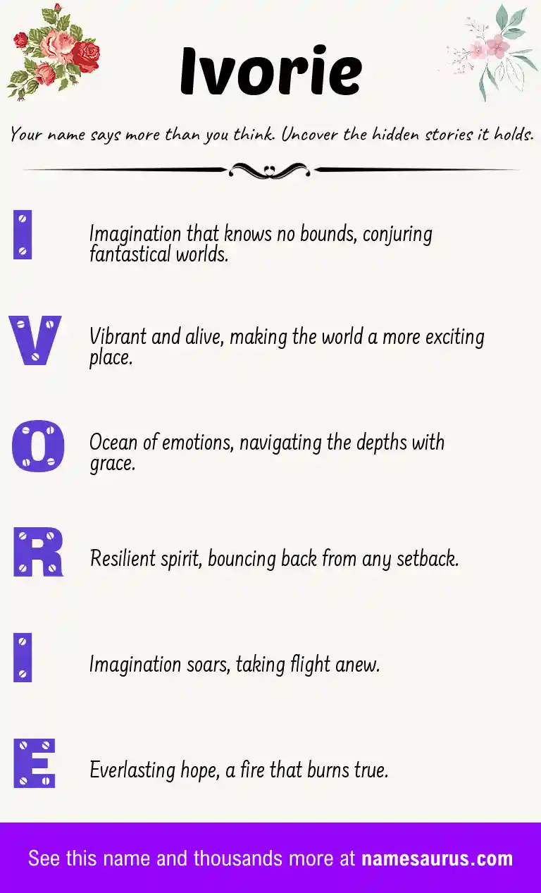 Acrostic poem about Ivorie.