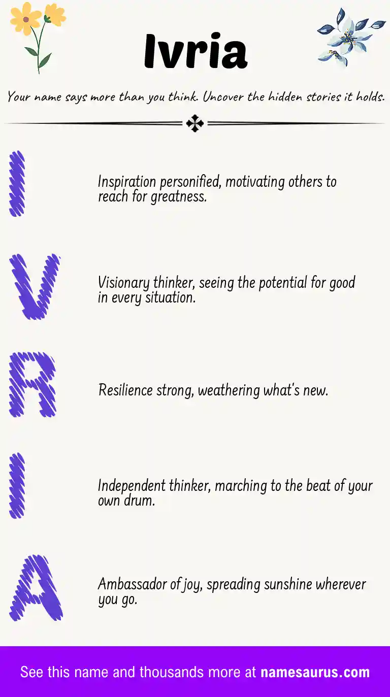 Acrostic poem about Ivria.