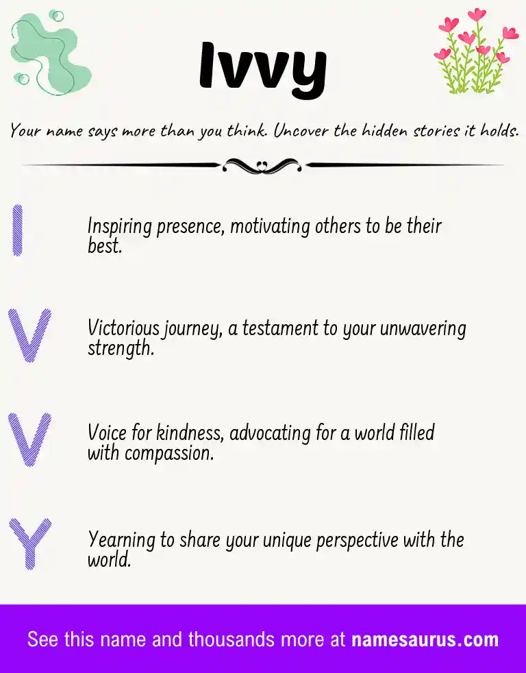 Acrostic poem about Ivvy.