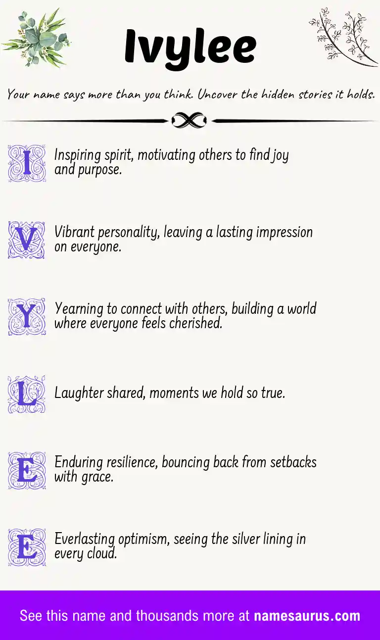 Acrostic poem about Ivylee.