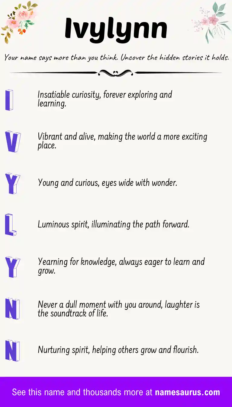 Acrostic poem about Ivylynn.
