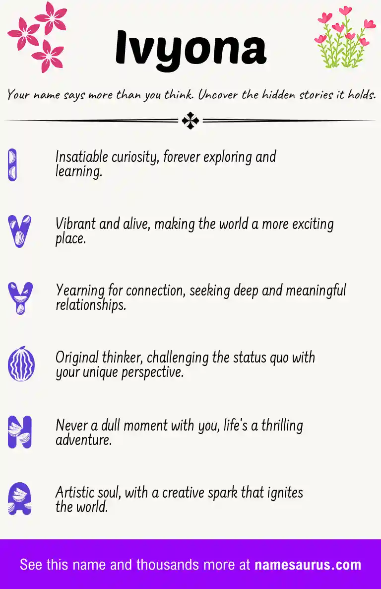 Acrostic poem about Ivyona.