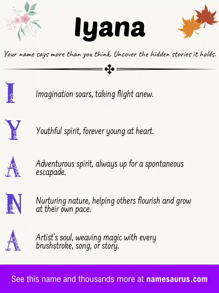 Acrostic poem about Iyana.