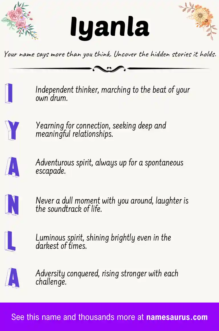 Acrostic poem about Iyanla.