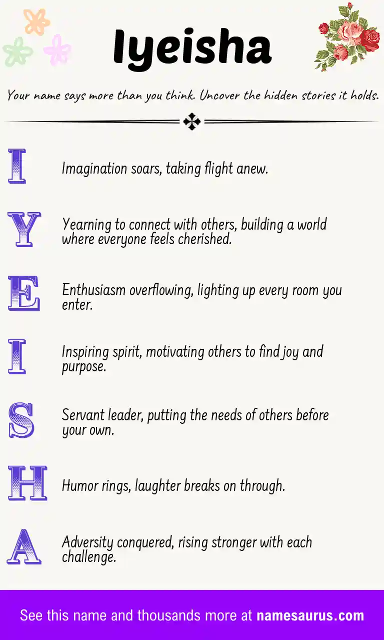 Acrostic poem about Iyeisha.