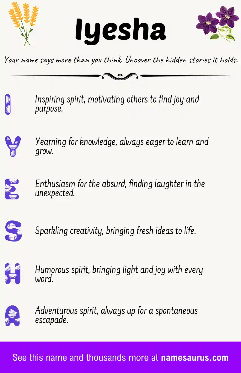 Acrostic poem about Iyesha.