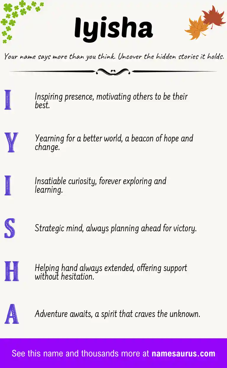 Acrostic poem about Iyisha.