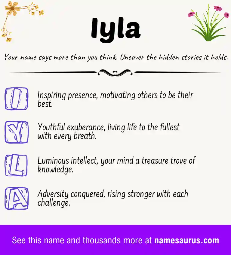 Acrostic poem about Iyla.