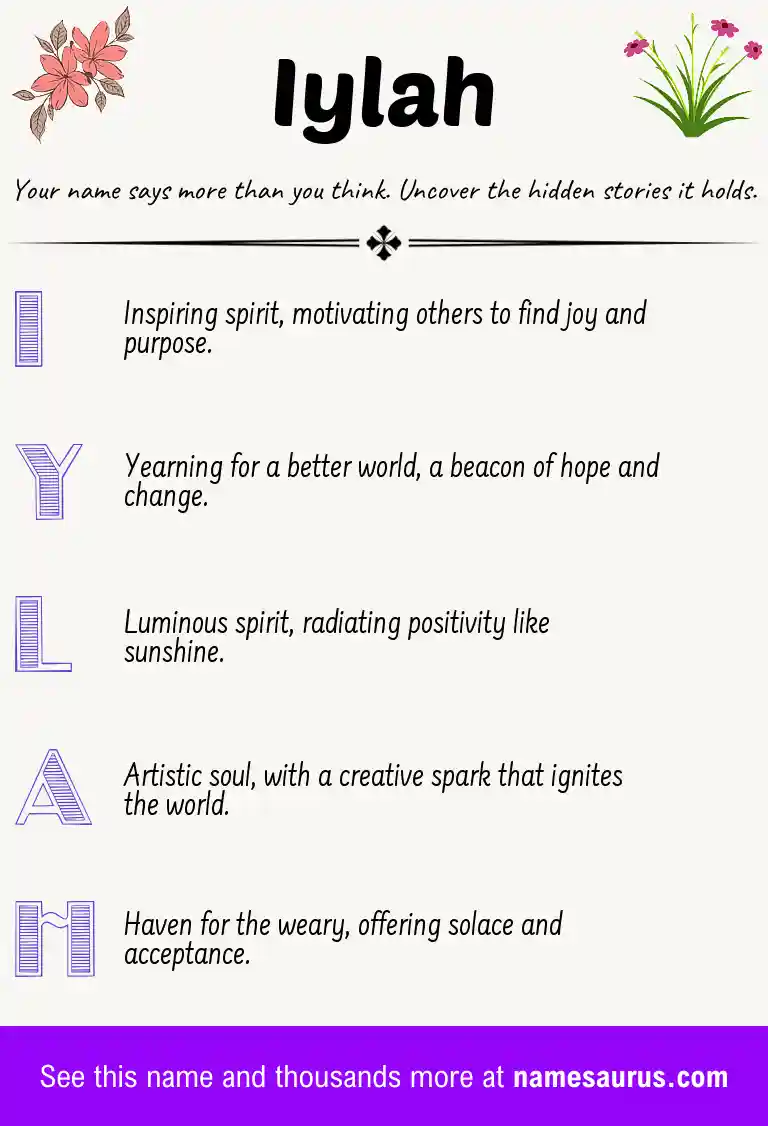 Acrostic poem about Iylah.