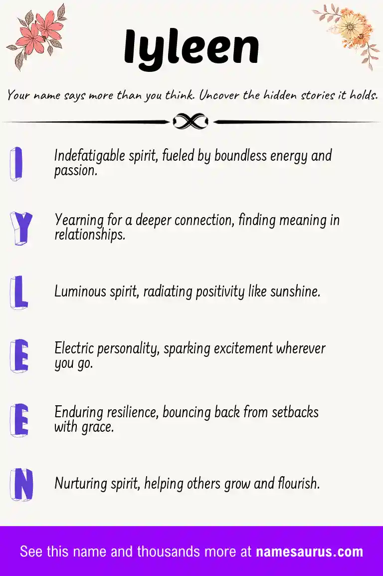 Acrostic poem about Iyleen.