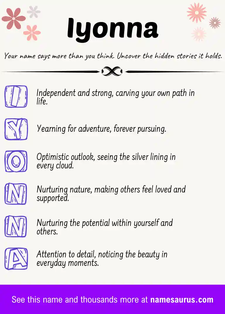 Acrostic poem about Iyonna.