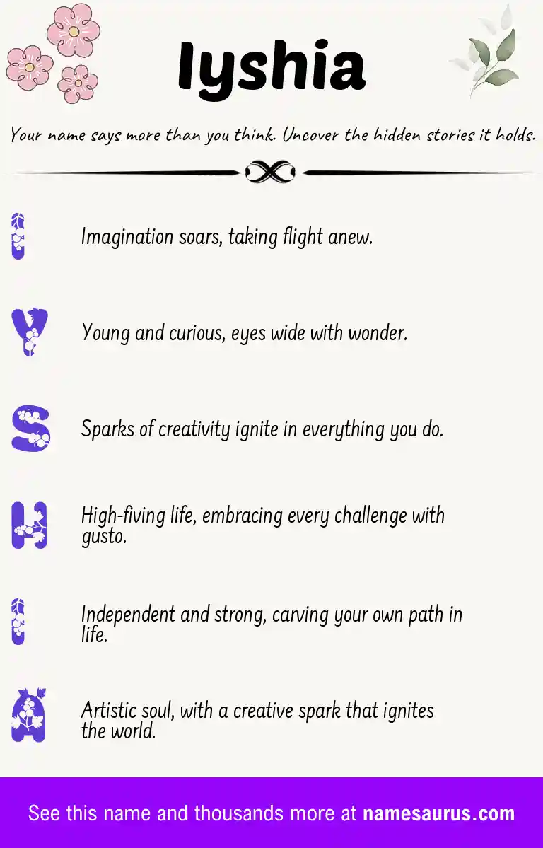 Acrostic poem about Iyshia.
