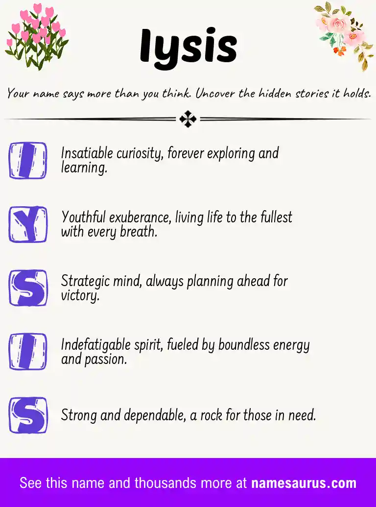 Acrostic poem about Iysis.