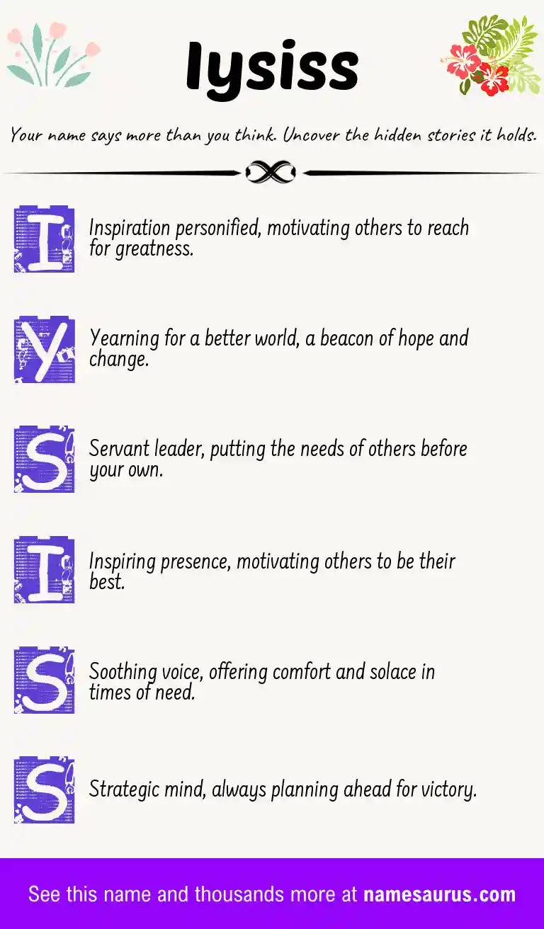 Acrostic poem about Iysiss.