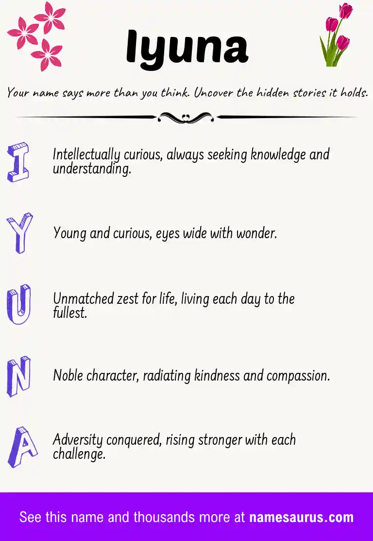Acrostic poem about Iyuna.