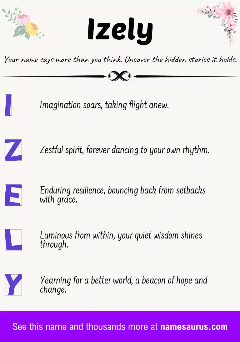 Acrostic poem about Izely.