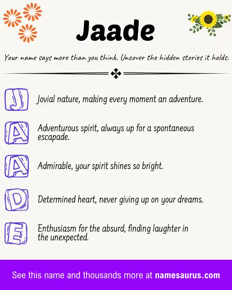 Acrostic poem about Jaade.