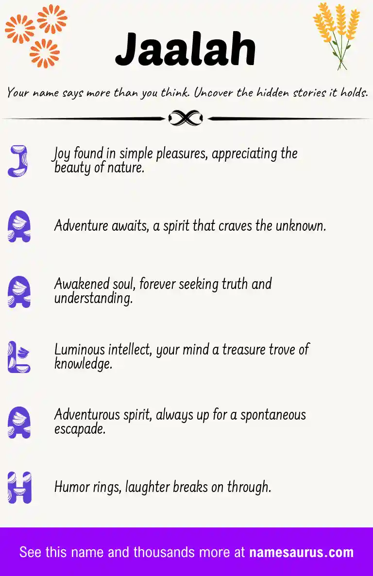 Acrostic poem about Jaalah.