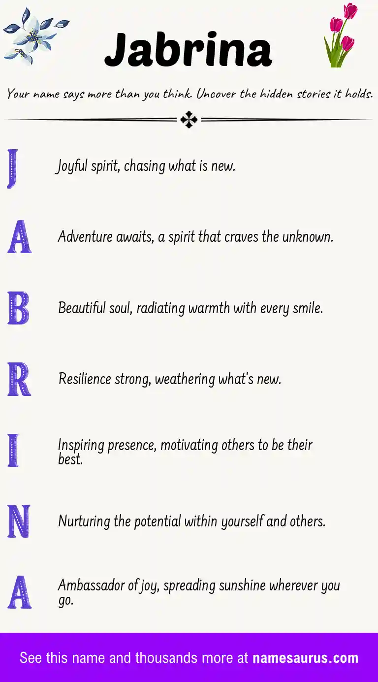Acrostic poem about Jabrina.