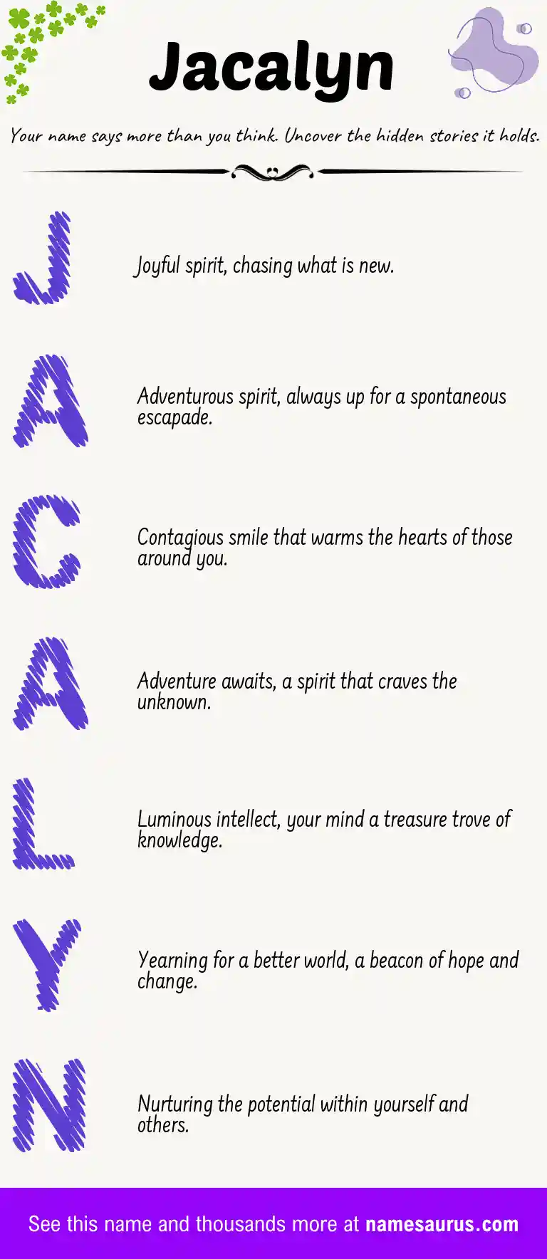 Acrostic poem about Jacalyn.