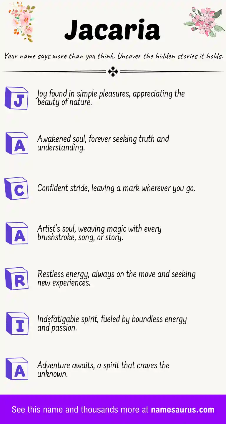 Acrostic poem about Jacaria.