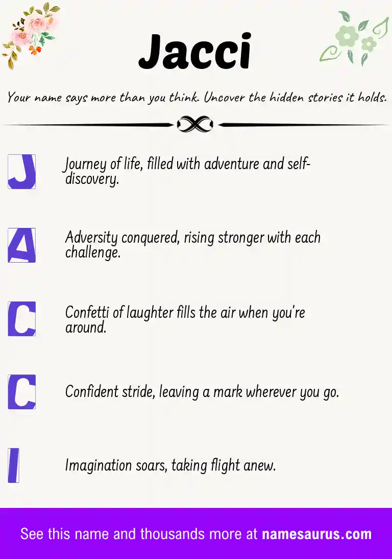 Acrostic poem about Jacci.