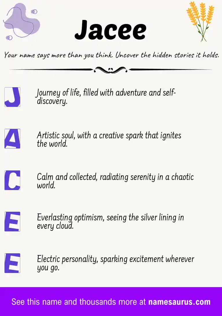 Acrostic poem about Jacee.