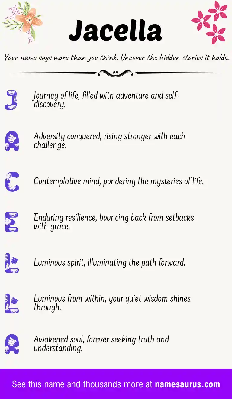 Acrostic poem about Jacella.