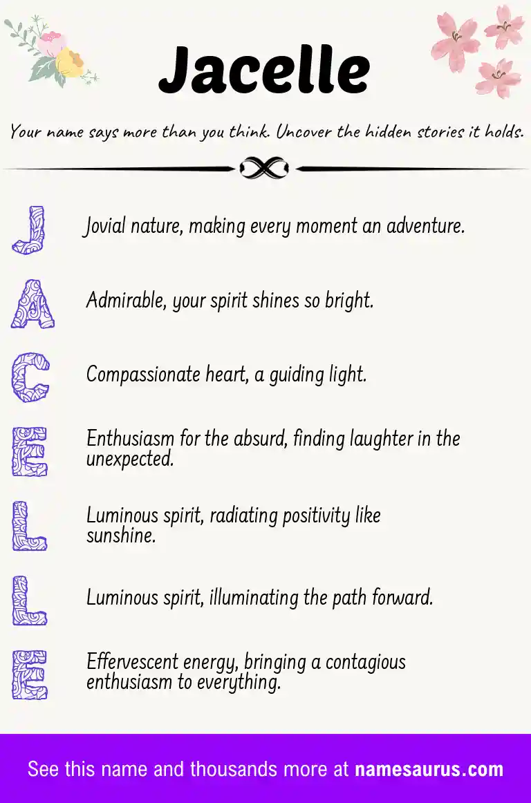 Acrostic poem about Jacelle.