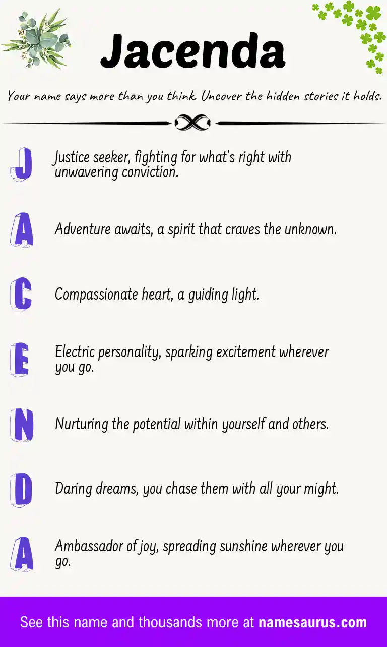 Acrostic poem about Jacenda.