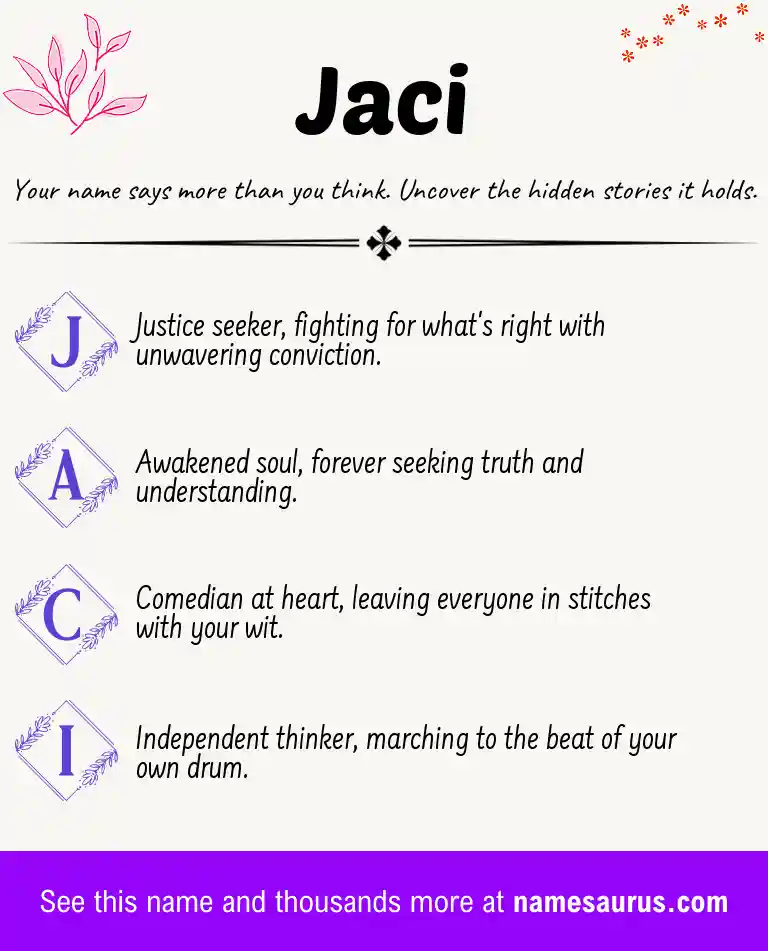 Acrostic poem about Jaci.