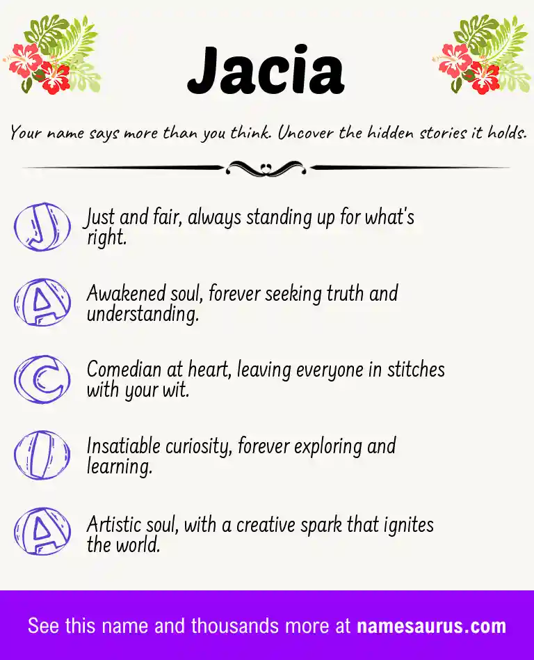 Acrostic poem about Jacia.