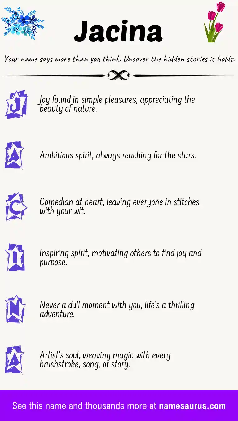 Acrostic poem about Jacina.