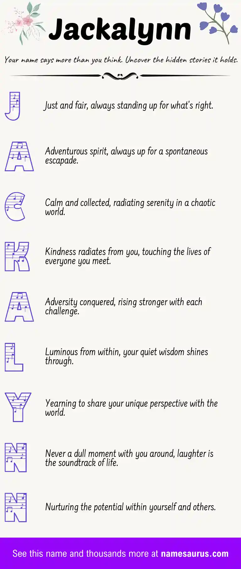 Acrostic poem about Jackalynn.