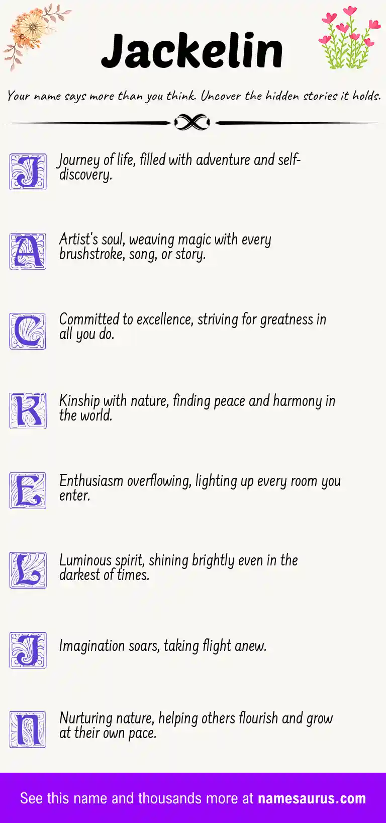 Acrostic poem about Jackelin.