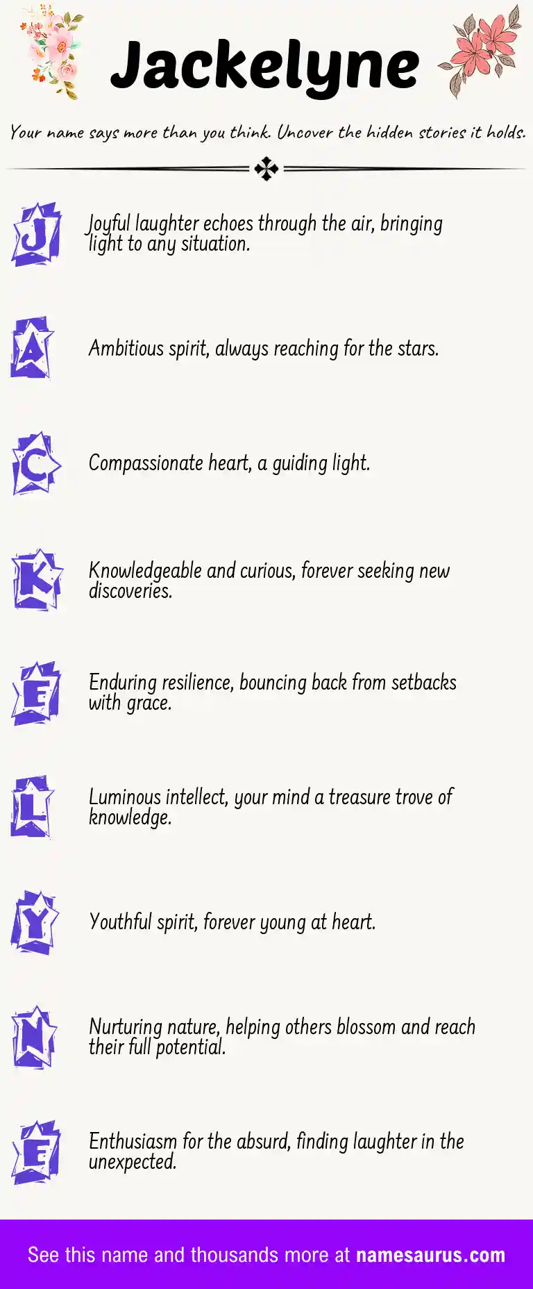 Acrostic poem about Jackelyne.