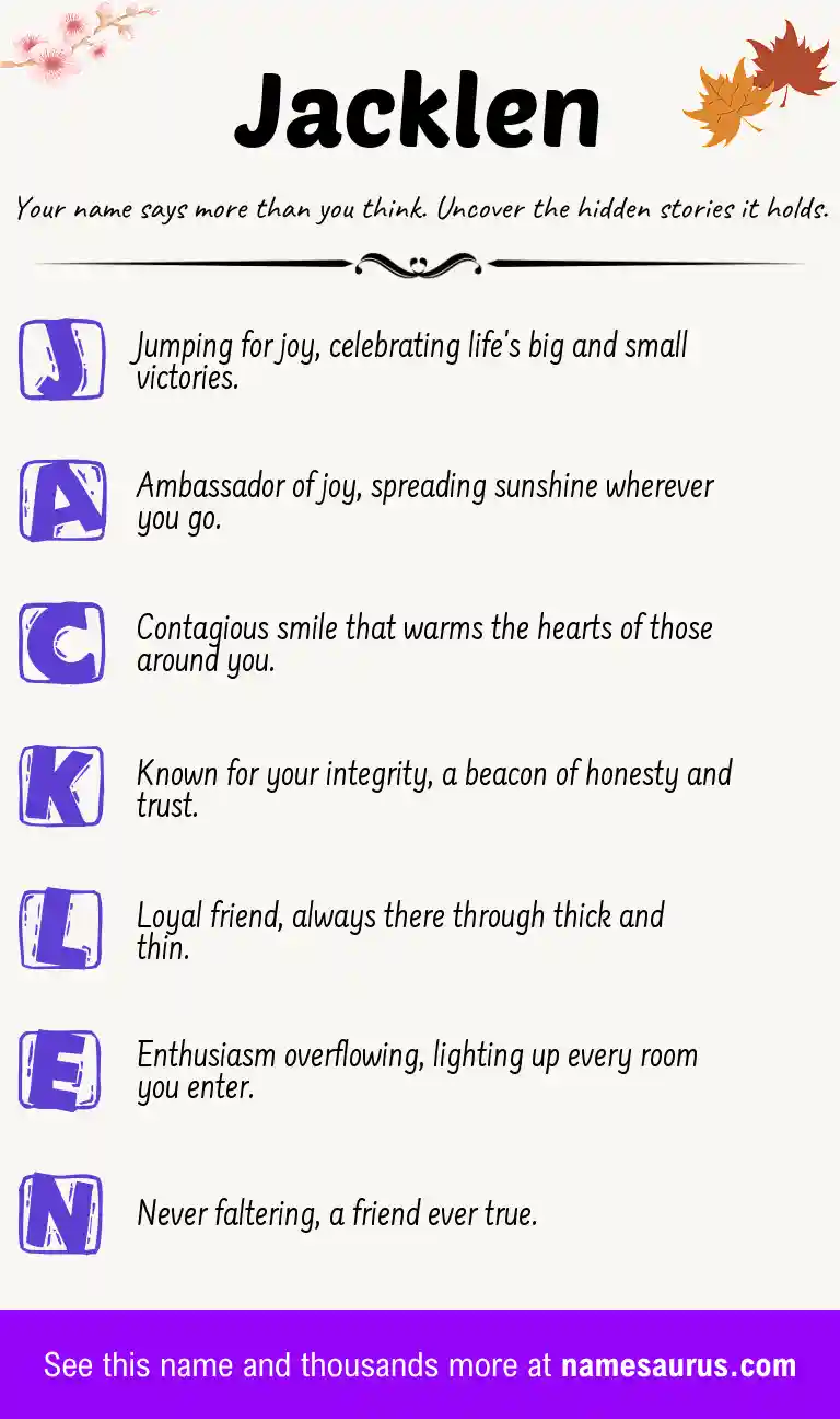 Acrostic poem about Jacklen.