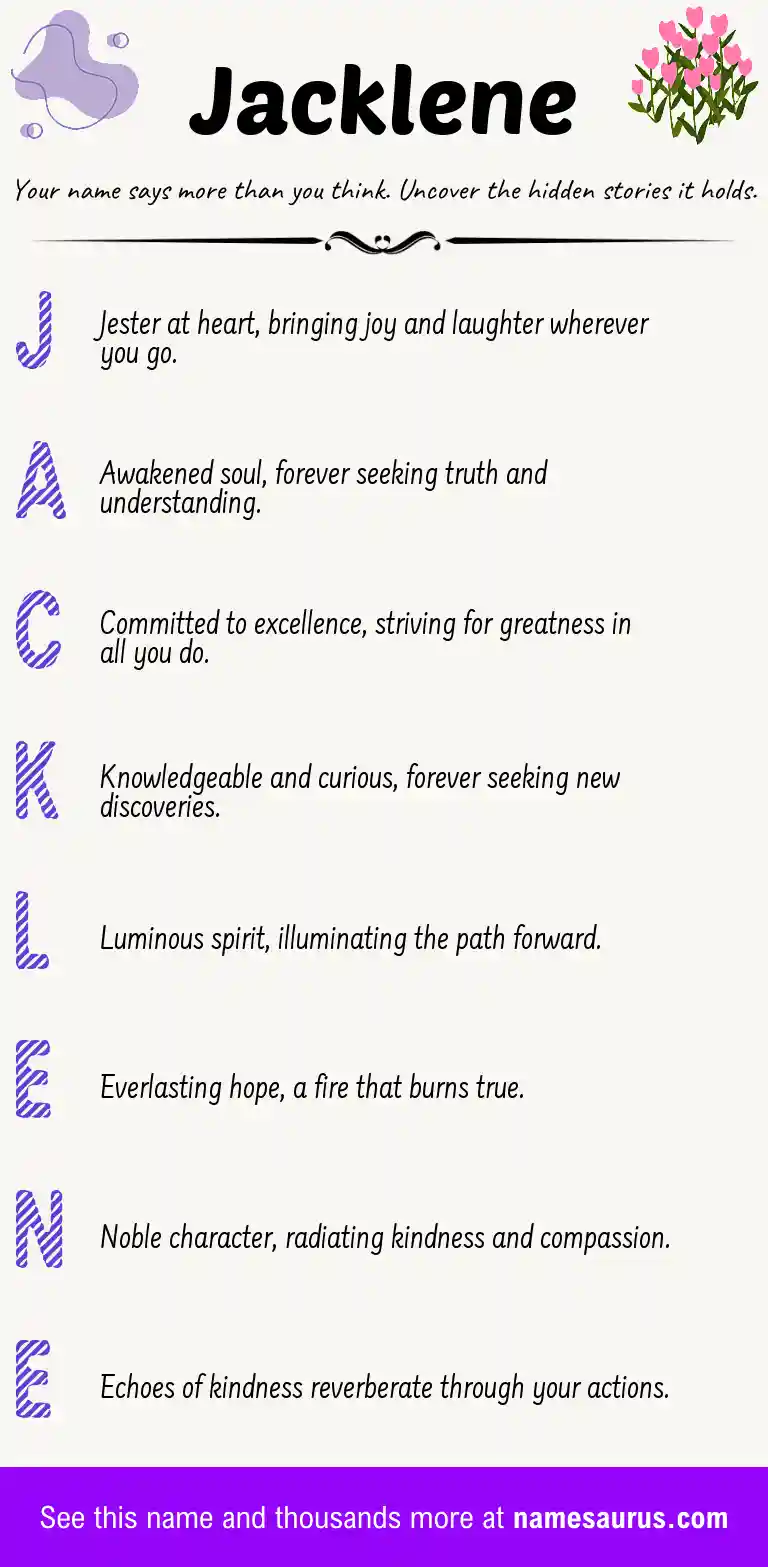 Acrostic poem about Jacklene.