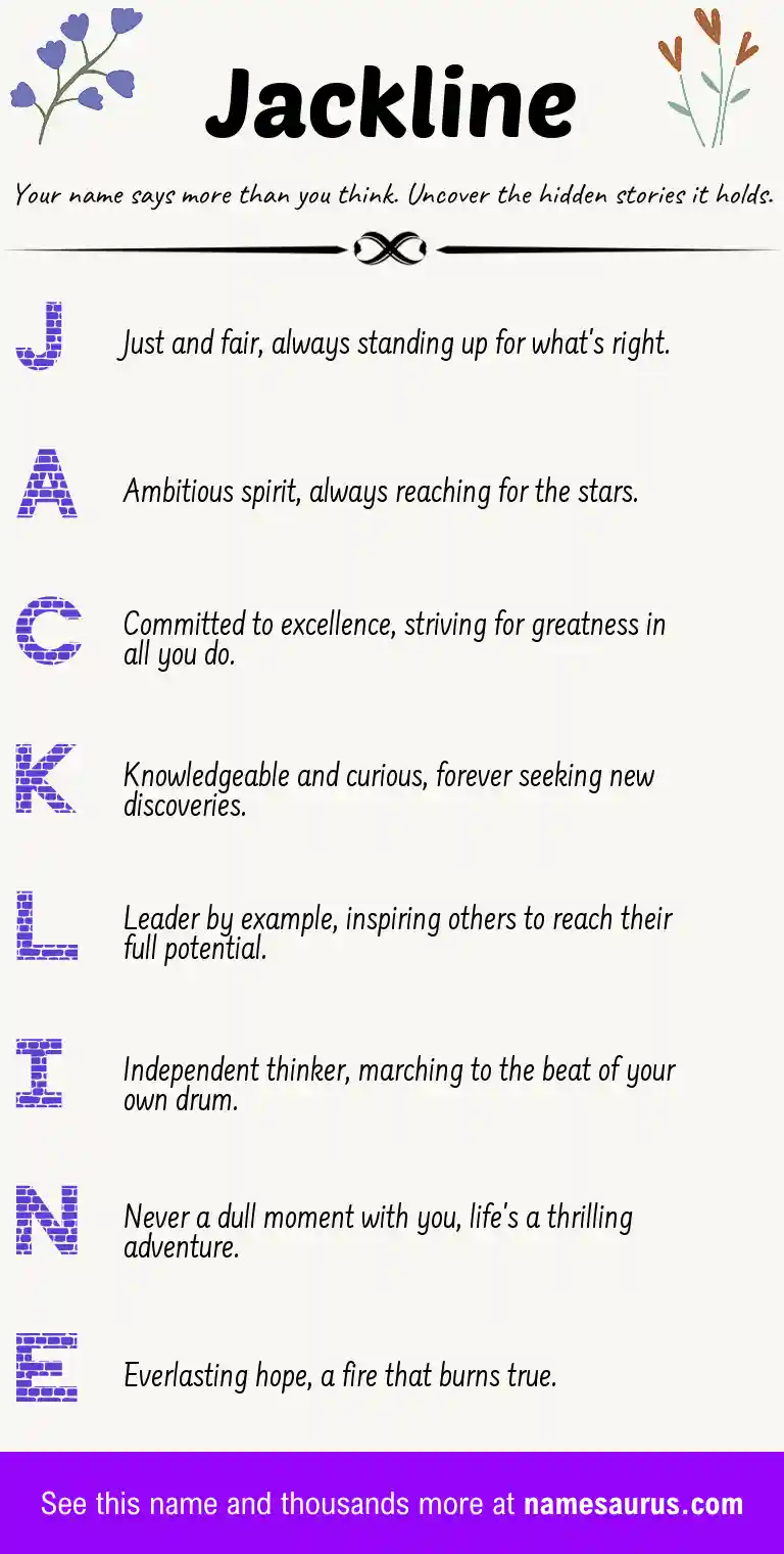 Acrostic poem about Jackline.